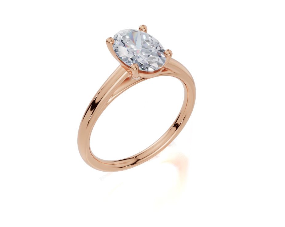 18ct Oval 1.50Carat D/E/F-LG VS/VVS Cathedral Plain 4Pr Diamond Ring
