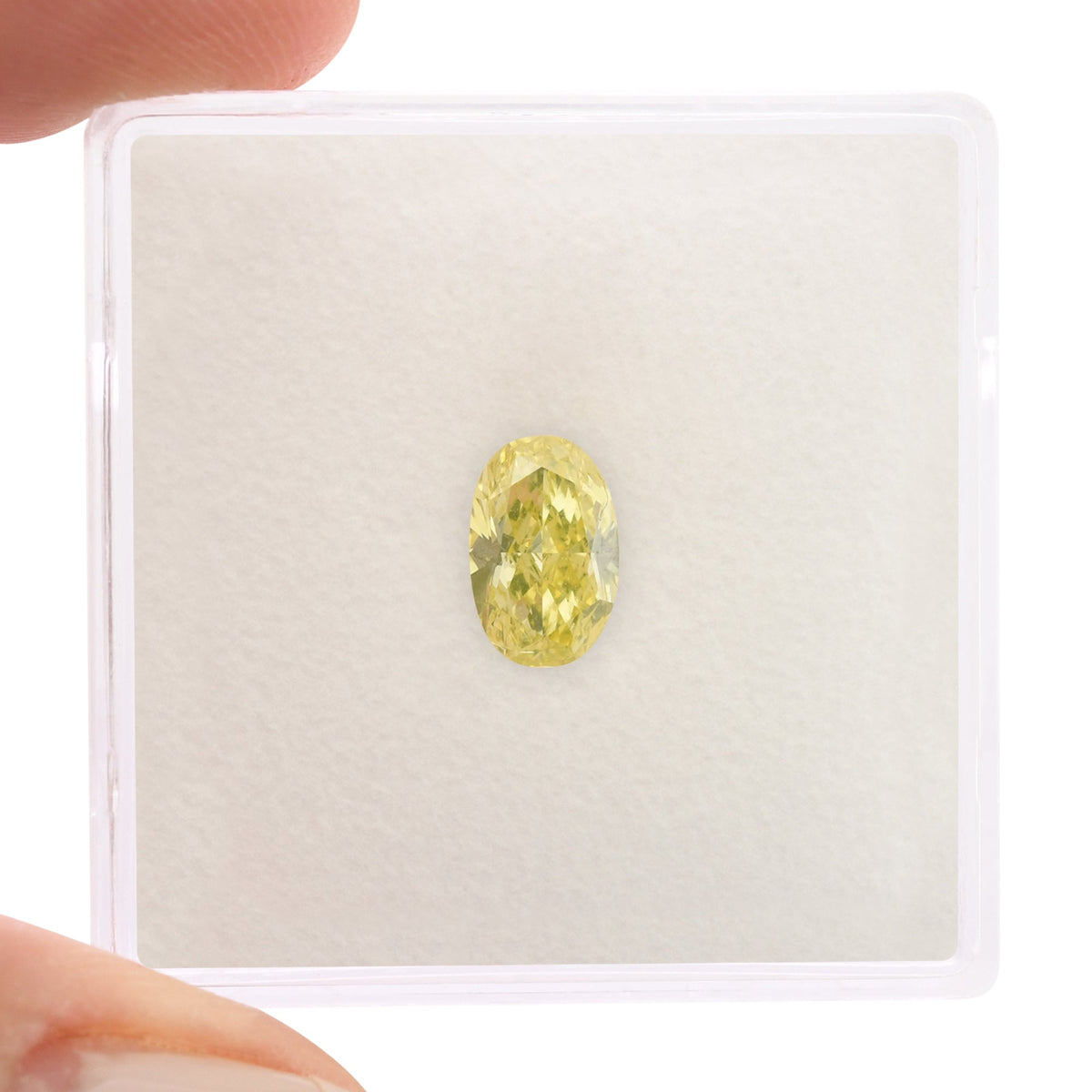 0.72 Carat Fancy Greenish Yellow Oval Diamond SI2 GIA