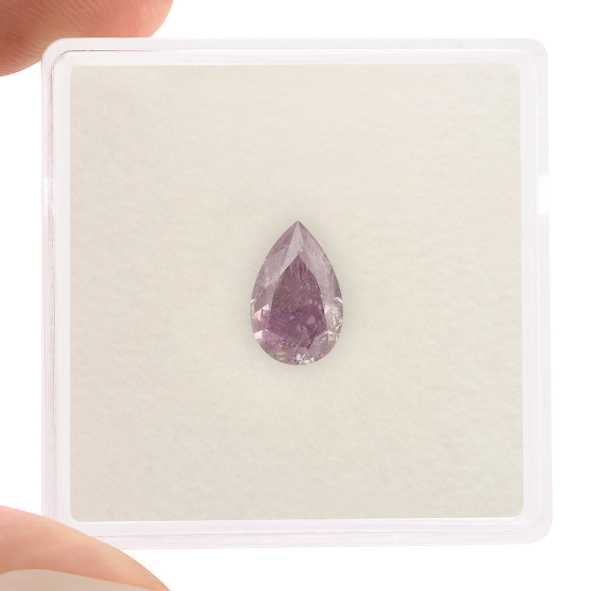 1.01 Carat Fancy Intense Pink Purple Pear Diamond (I1) GIA