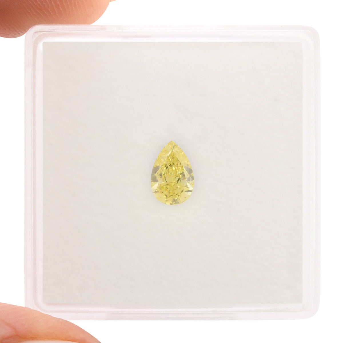 0,50 Karat Fancy Intense Yellow Pear Diamond VS2 GIA