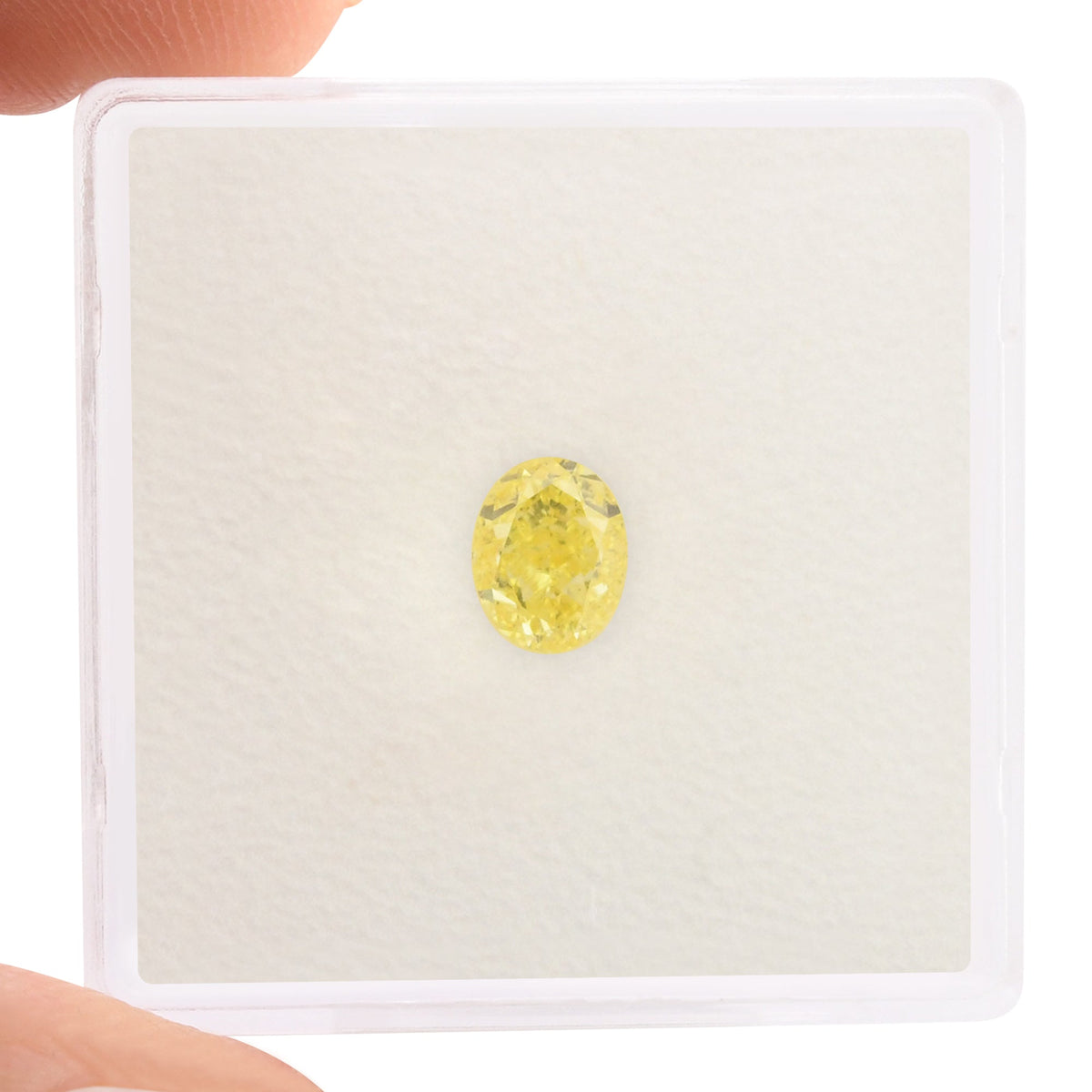 0,80 Karat Fancy Intense Yellow Oval Diamond VS2 GIA