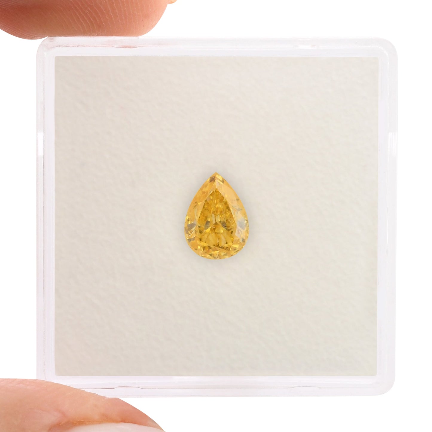 0,55 Karat Fancy Intense Yellow Orange Birnenförmiger Diamant VS2 GIA