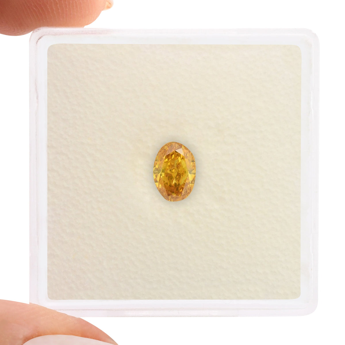 0,55 Karat Fancy Vivid Orange Yellow Ovaler Diamant VS2 GIA