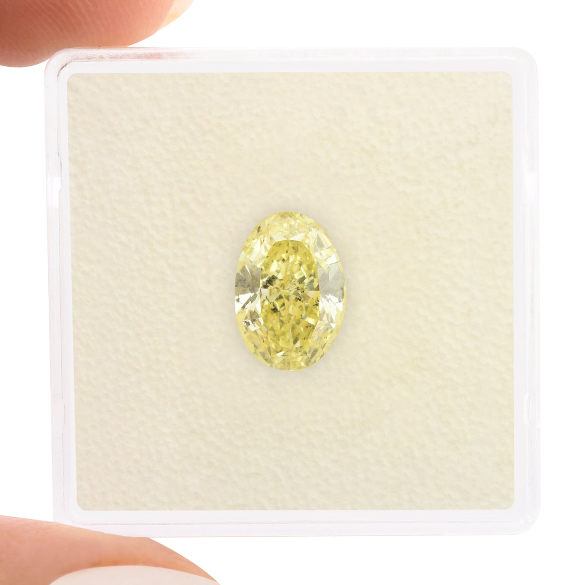 1.62 Carat Fancy Yellow Oval Diamond (I1) GIA