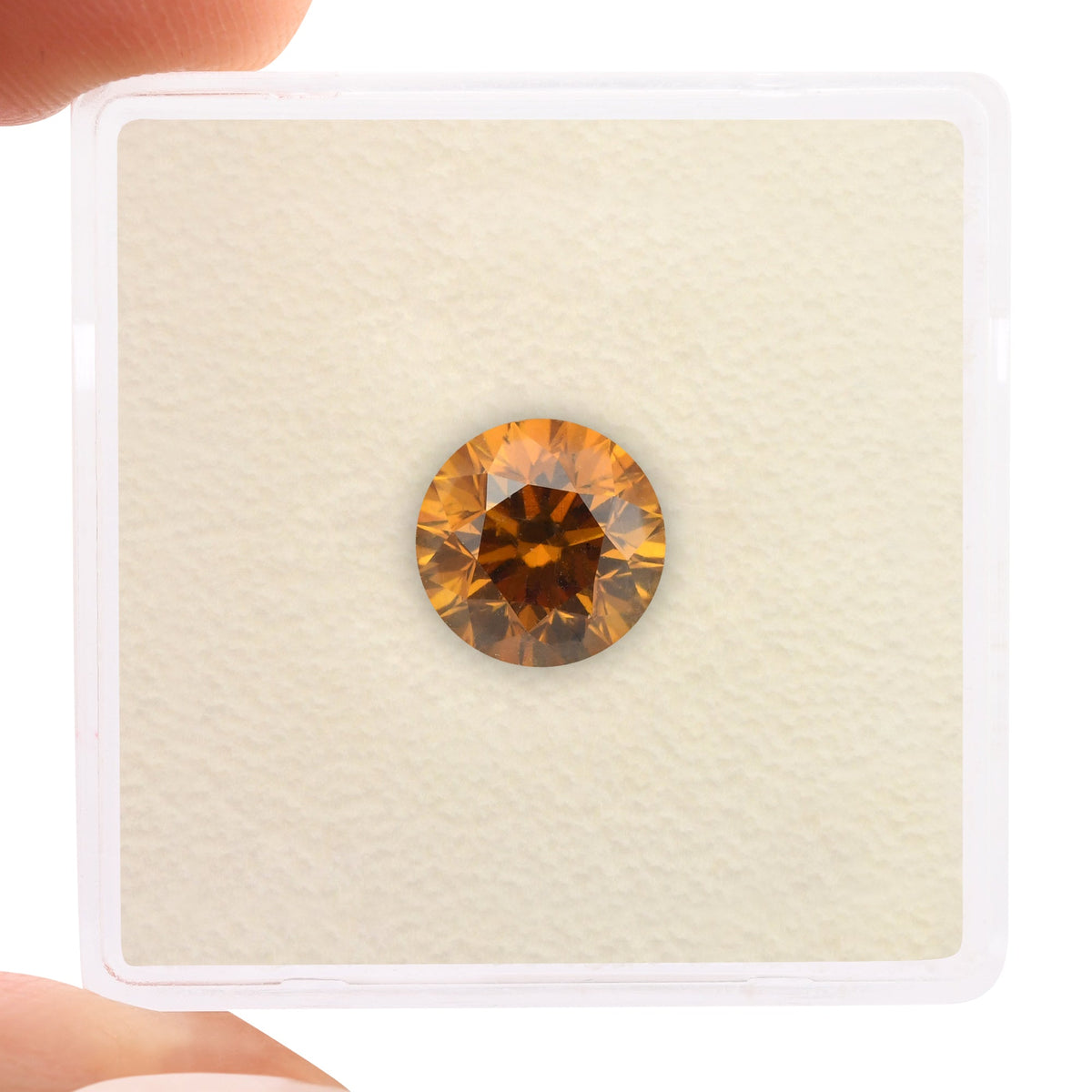 1,67 Karat Fancy Deep Brownish Yellowish Orange Rundbrillant Diamant I1 GIA