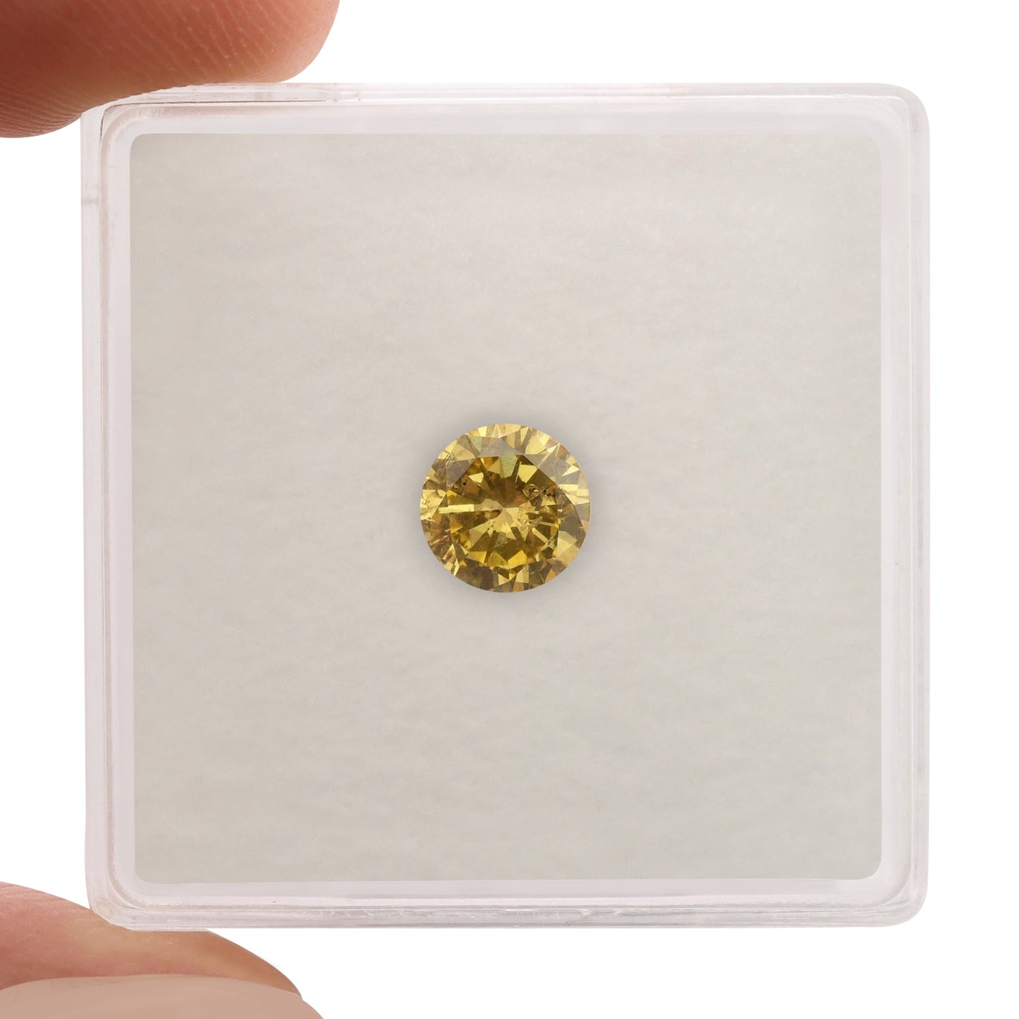 0,61 Karat Fancy Brownish Orange Yellow Round Brilliant (I2) GIA