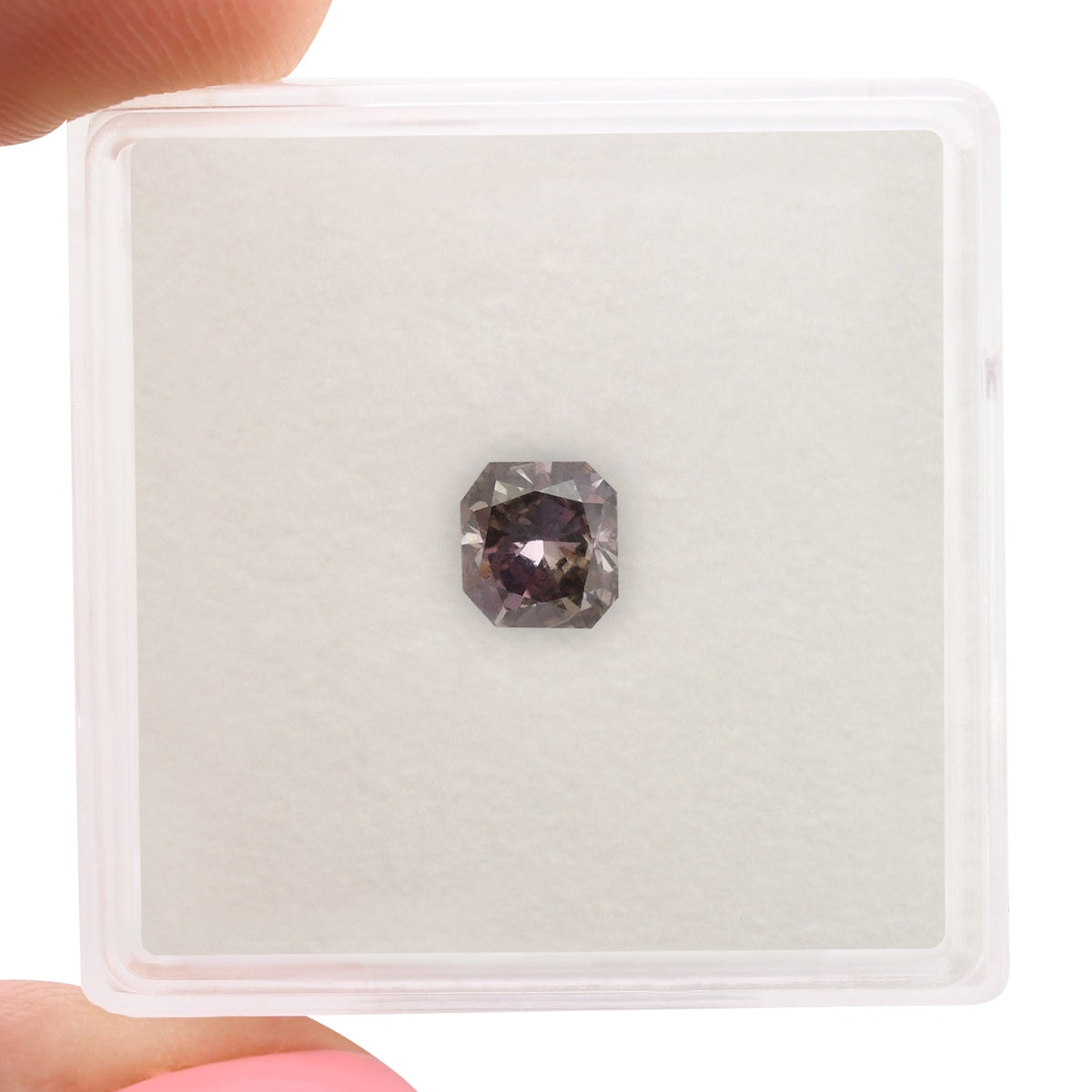 0,53 Karat Fancy Dark Brown Purple Radiant Diamond (I1) GIA