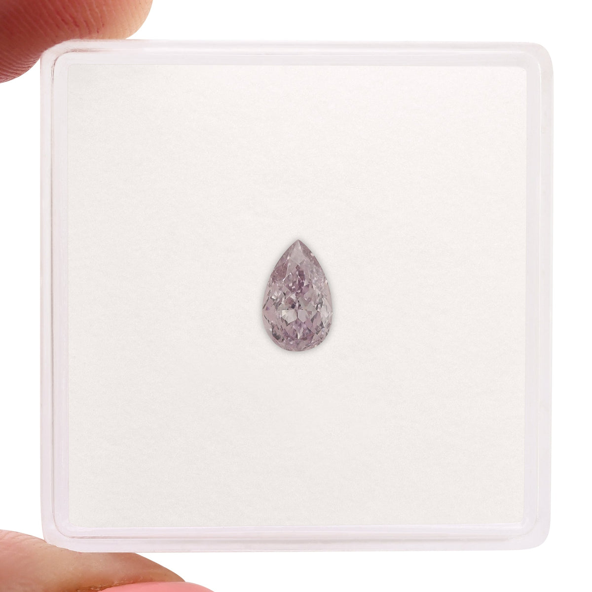 0.42 Carat Fancy Pink Purple Pear Diamond VS2 GIA