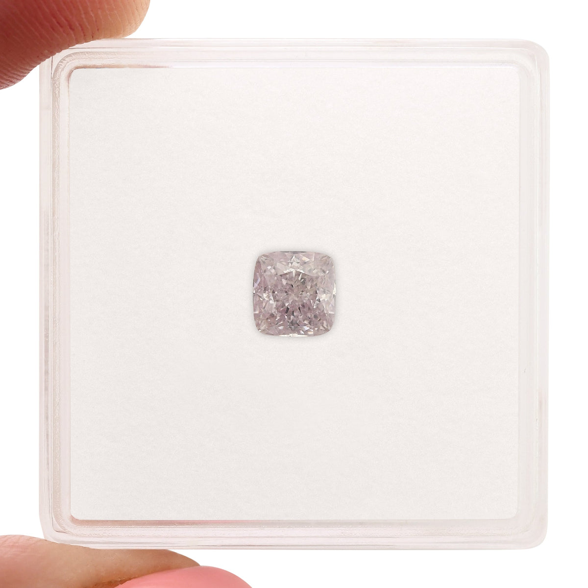 0,58 Karat Fancy Light Purplish Pink Cushion Diamond SI1 GIA