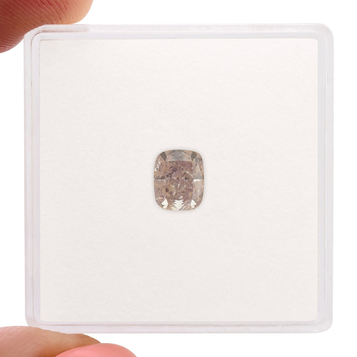 0.71 Carat Fancy Pinkish Purple Cushion Diamond SI2 GIA