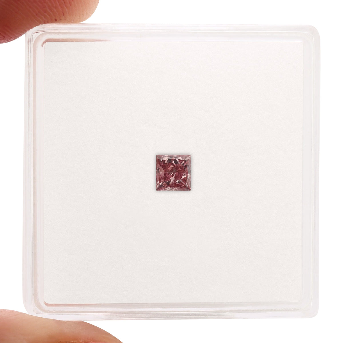 0.20 Carat Fancy Vivid Pink Princess Diamond SI1 GIA