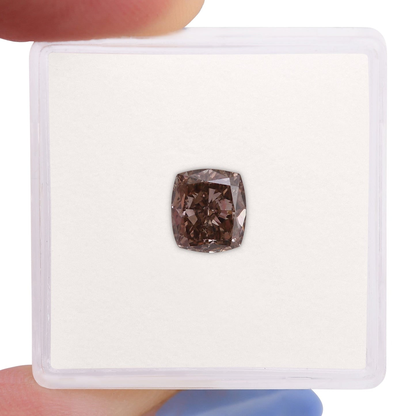 1,35 Karat Fancy Dark Orange Brown Cushion Diamond (SI2) GIA