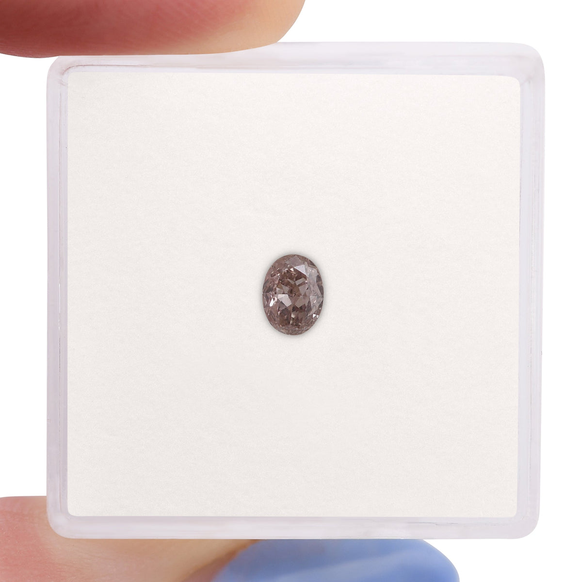 0.29 Carat Fancy Pinkish Brown Oval Diamond SI1 GIA