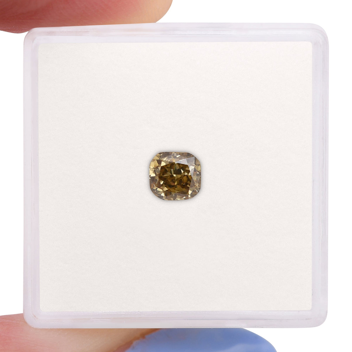 0,68 Karat Fancy Deep Brown Yellow Cushion Diamond VS2 GIA