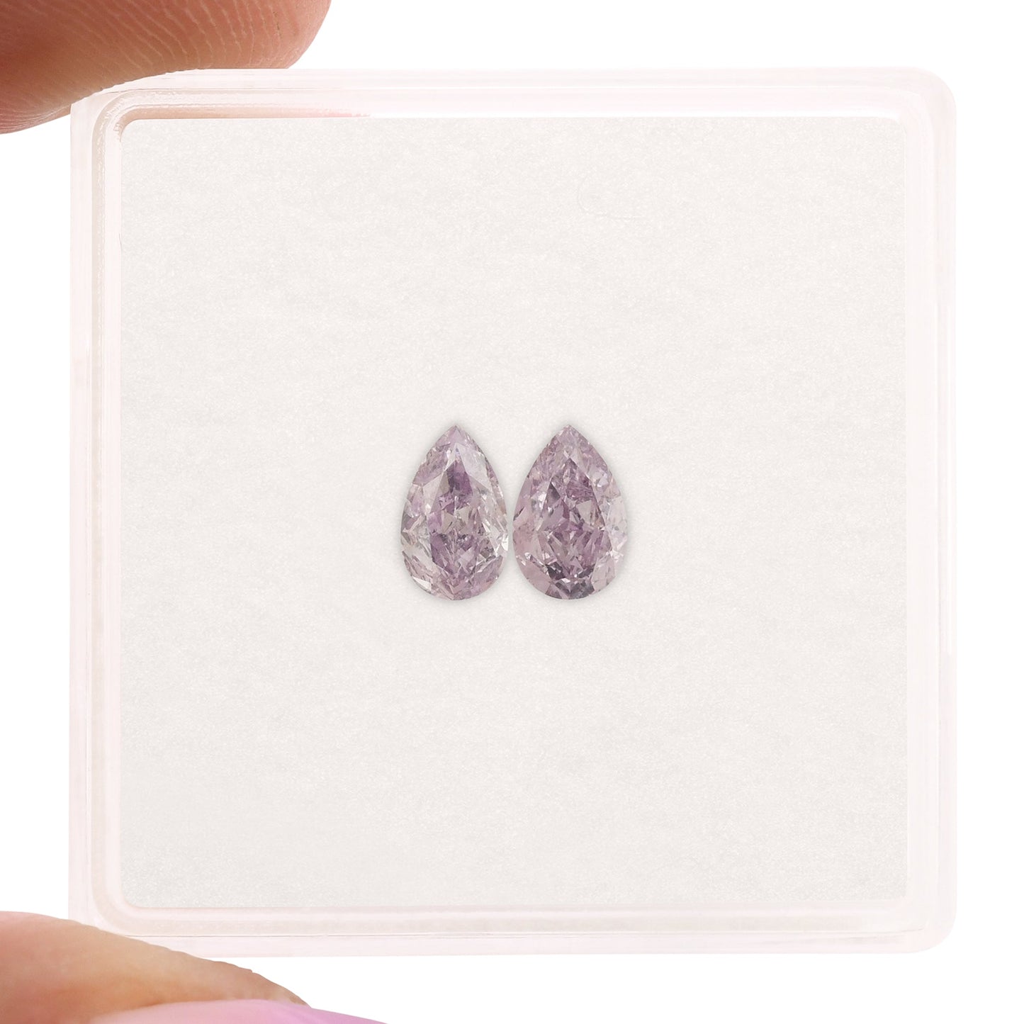 0,58 Karat Fancy Pink Purple Birnenförmige Diamanten VS2