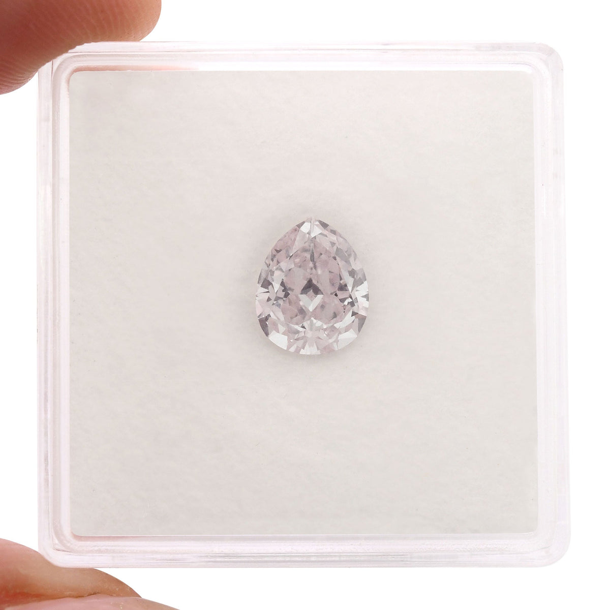 1.00 Carat Very Light Pink Pear Diamond VVS2 GIA
