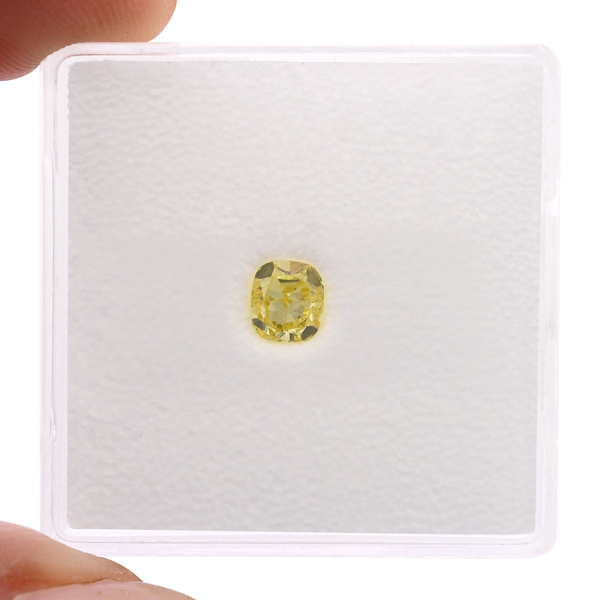 0.36 Carat Fancy Intense Yellow Cushion Diamond VS1 GIA
