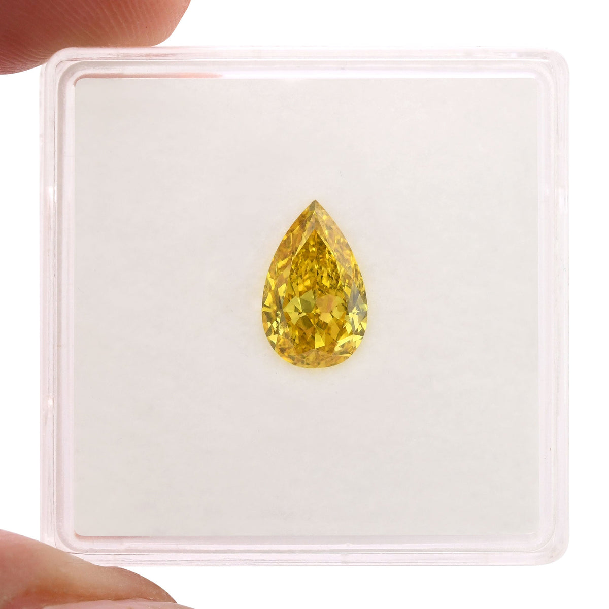 1.01 Carat Fancy Vivid Yellow Pear Diamond SI1 GIA
