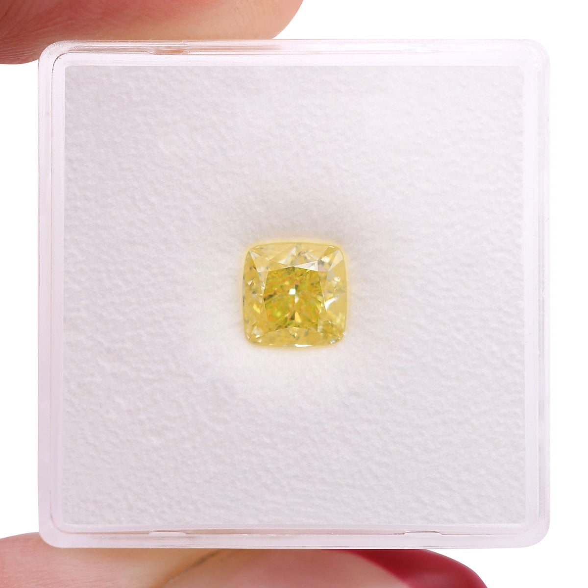 1.16 Carat Fancy Intense Yellow Cushion Diamond VVS2 GIA