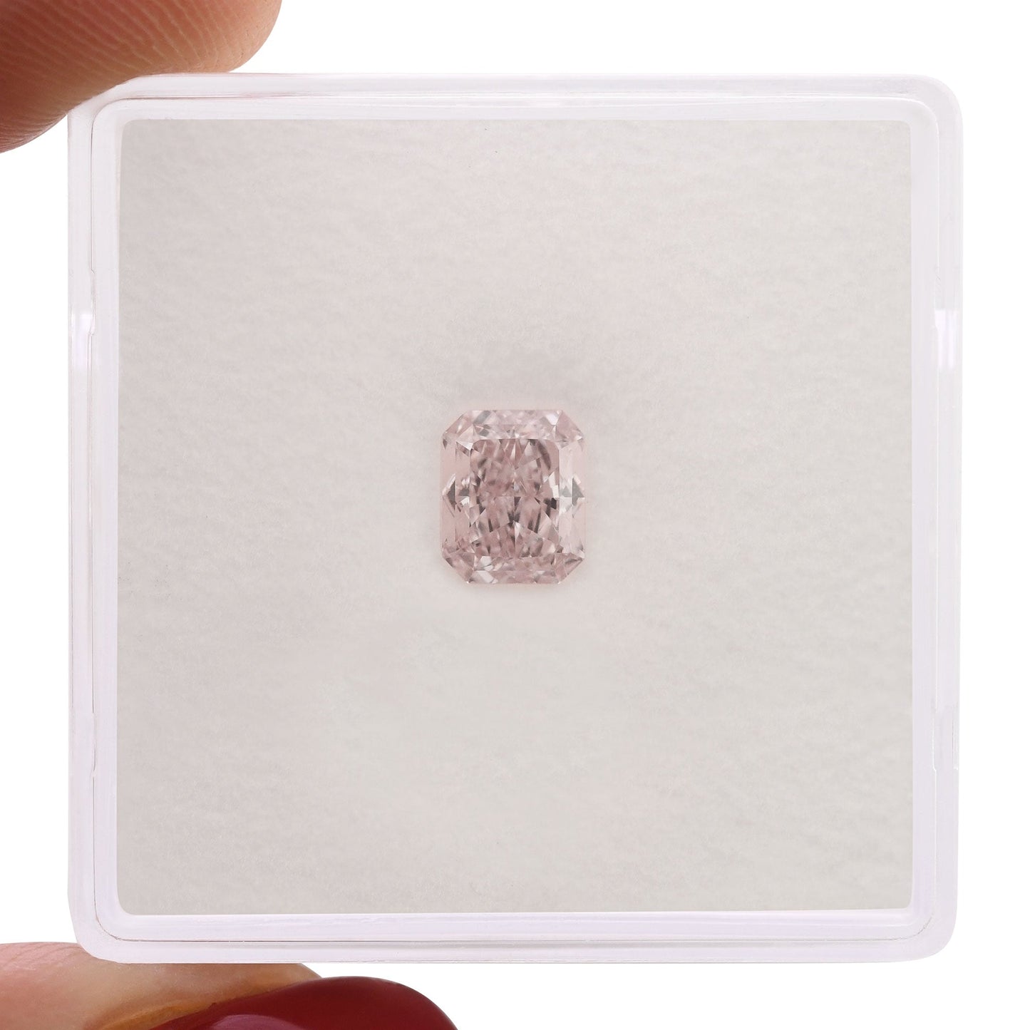 0,67 Karat Fancy Pink Radiant Diamant VS1 GIA