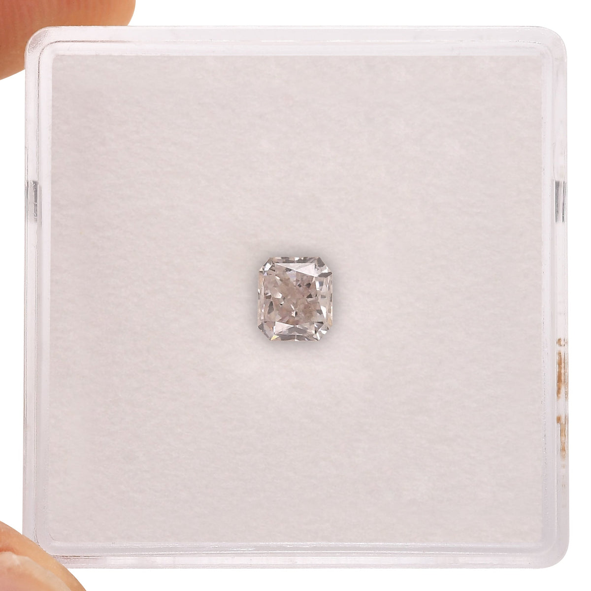 0.51 Carat Light Pinkish Brown Radiant Diamond SI2 GIA