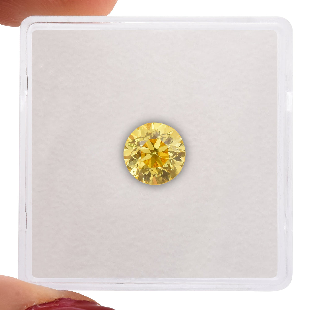 1.06 Carat Fancy Vivid Yellow Round Diamond SI1 GIA