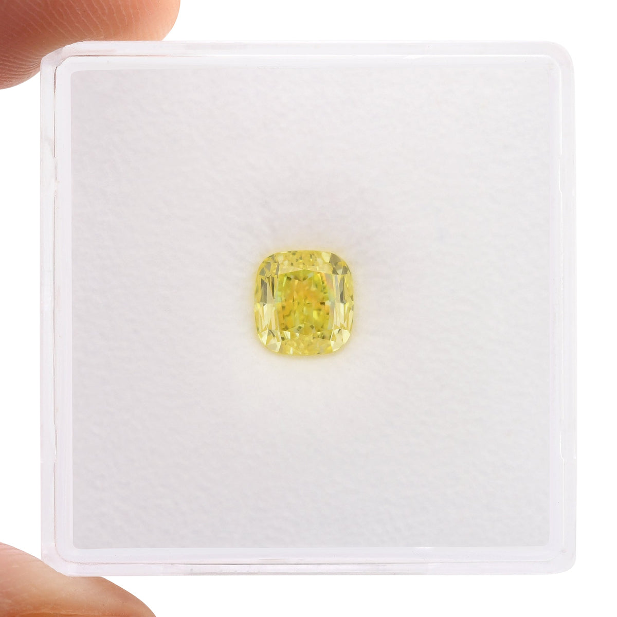 1.01 Carat Fancy Intense Yellow Cushion Diamond VS1 GIA