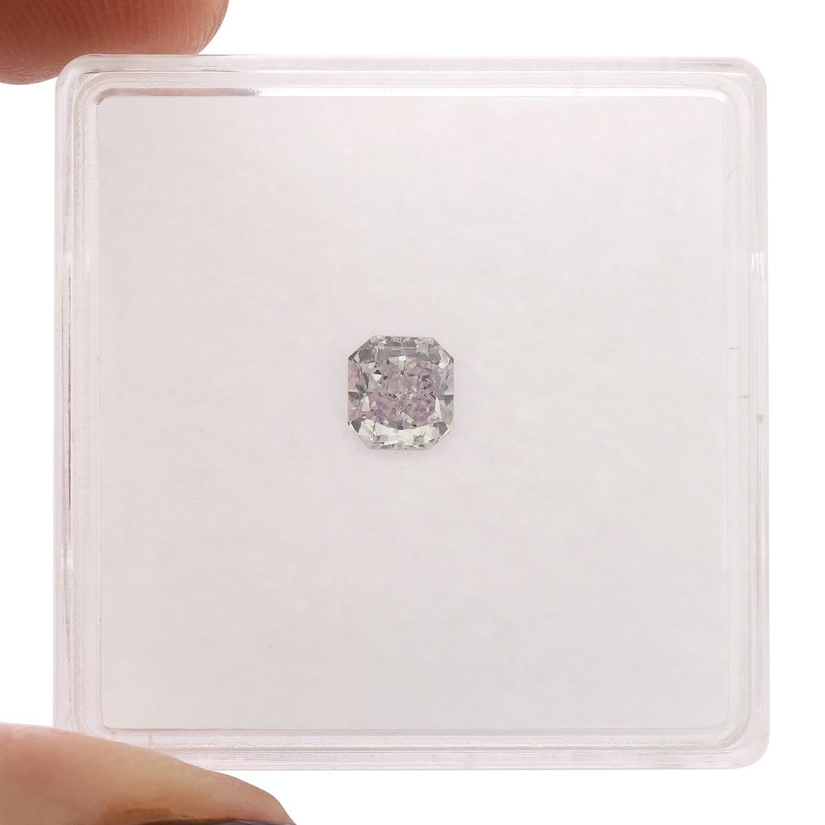 0.41 Carat Fancy Light Purplish Pink Radiant Diamond VS1 GIA
