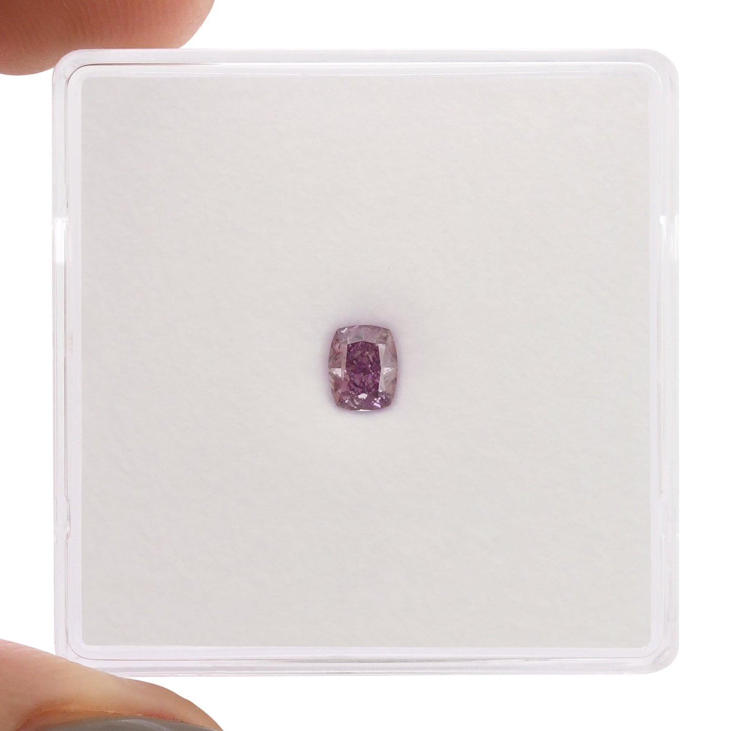 0,25 Karat Fancy Intense Pink Purple Cushion Diamond SI2 GIA