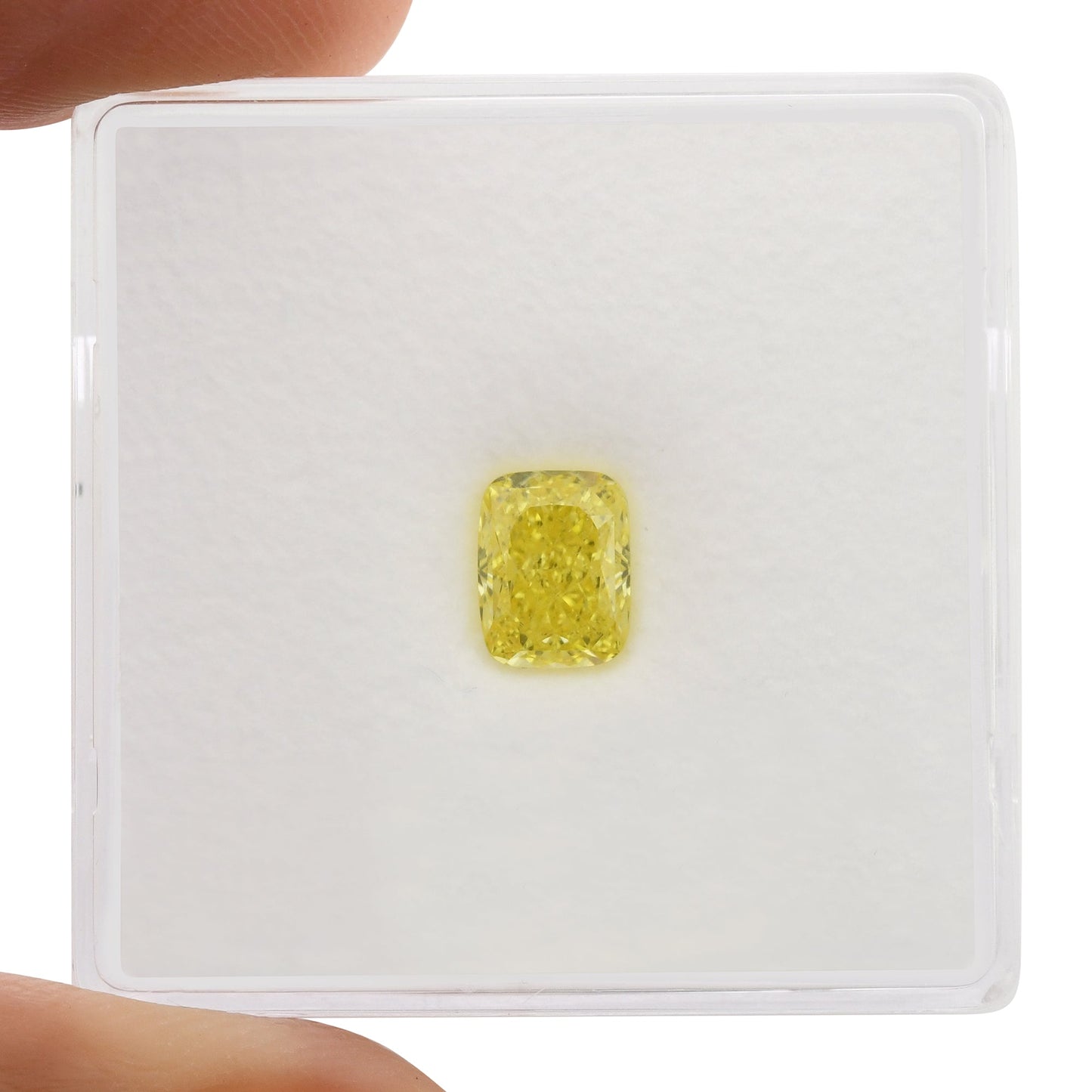 0,80 Karat Fancy Vivid Yellow Cushion Diamond VVS1 GIA