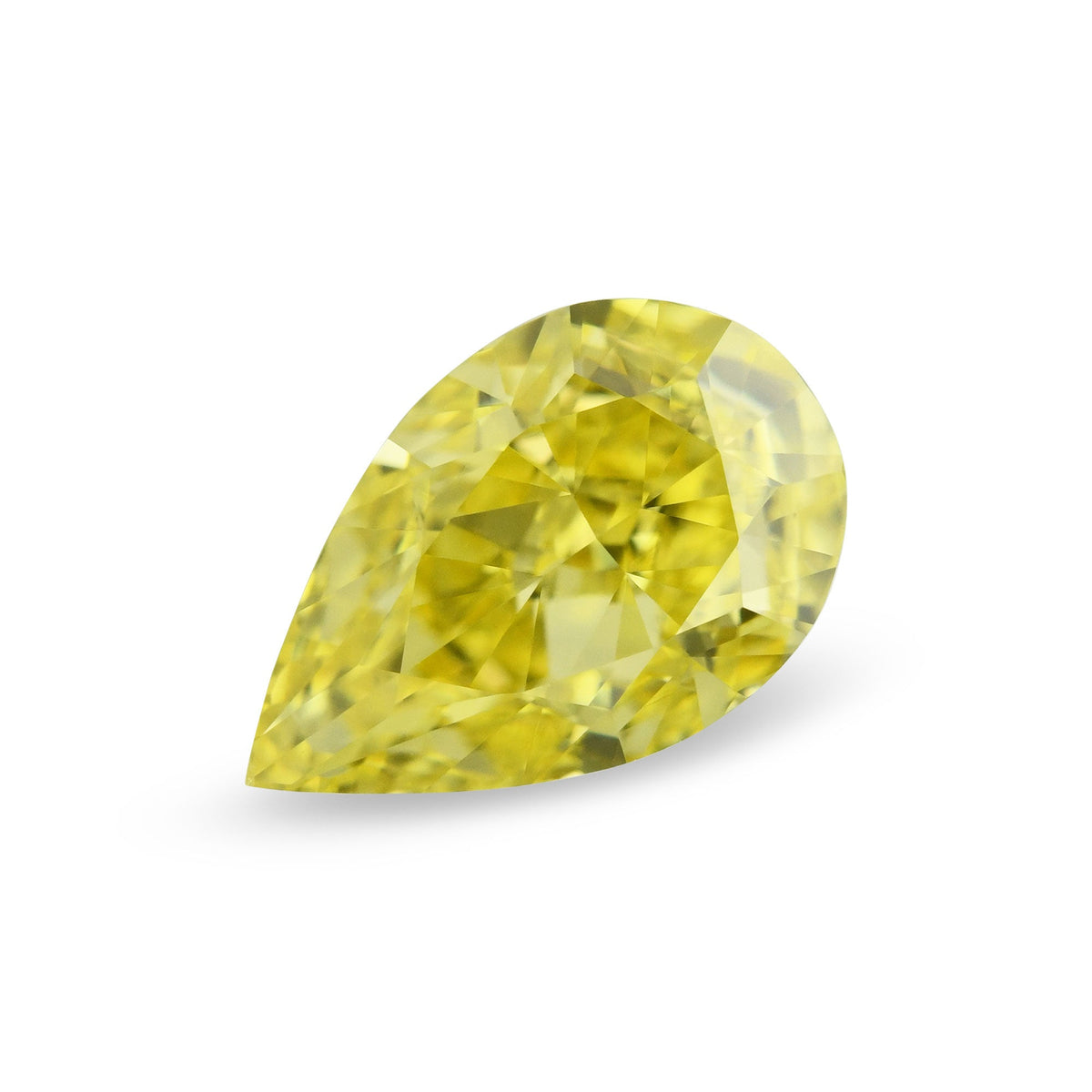 0,71 Karat Fancy Vivid Yellow Birnenförmiger Diamant VS1 GIA