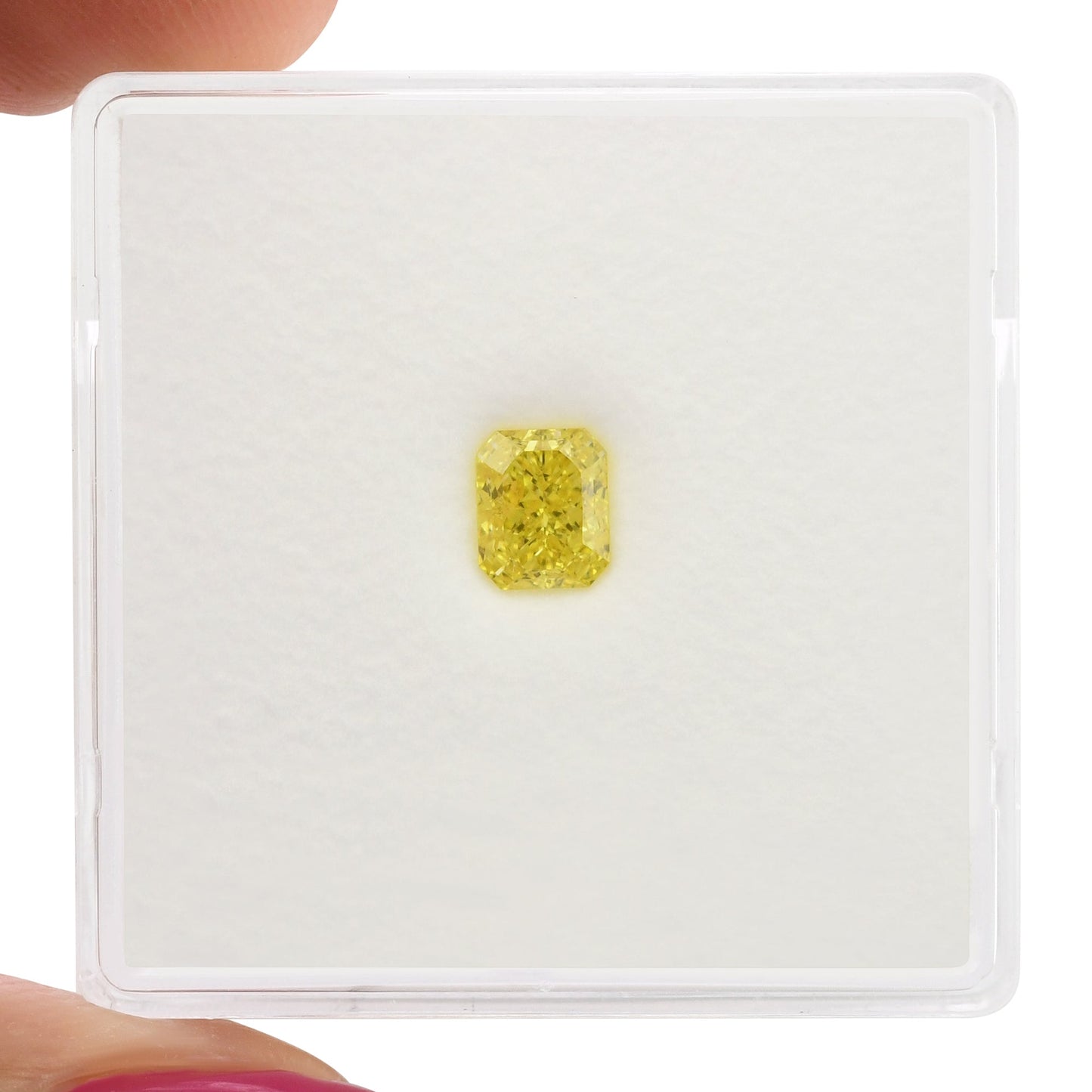 0.50 Carat Fancy Vivid Yellow Radiant Diamond IF GIA