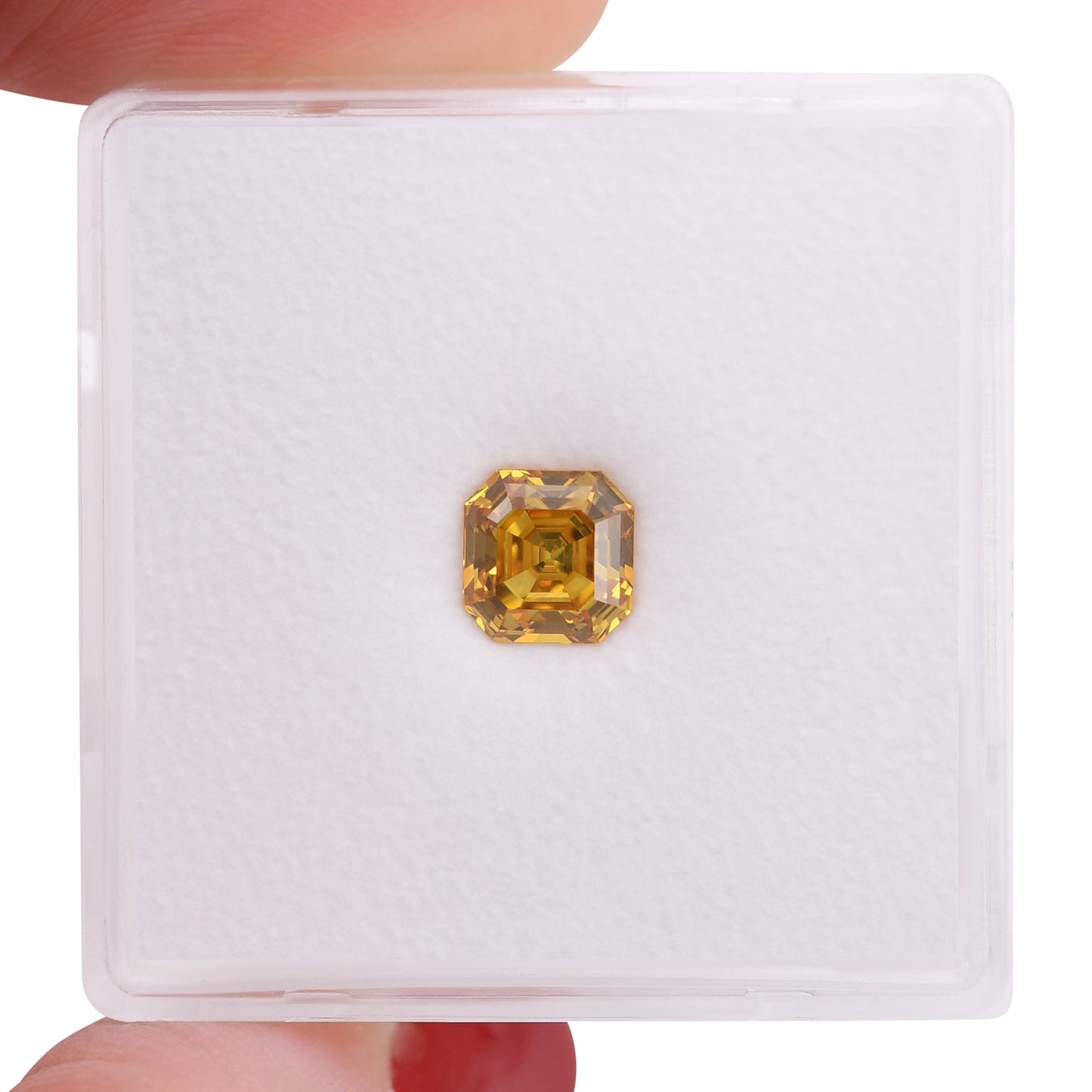 0,75 Karat Fancy Vivid Orange Yellow Asscher-Diamant SI2 GIA