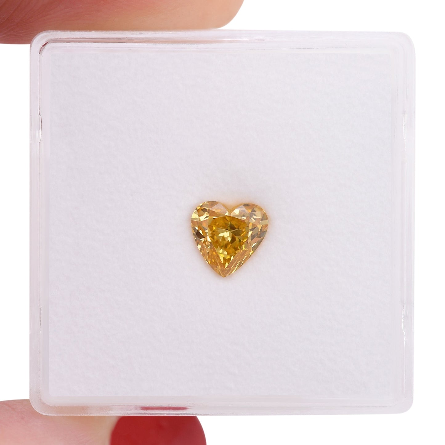 0,72 Karat Fancy Vivid Orange Yellow Heart Diamant SI1 GIA