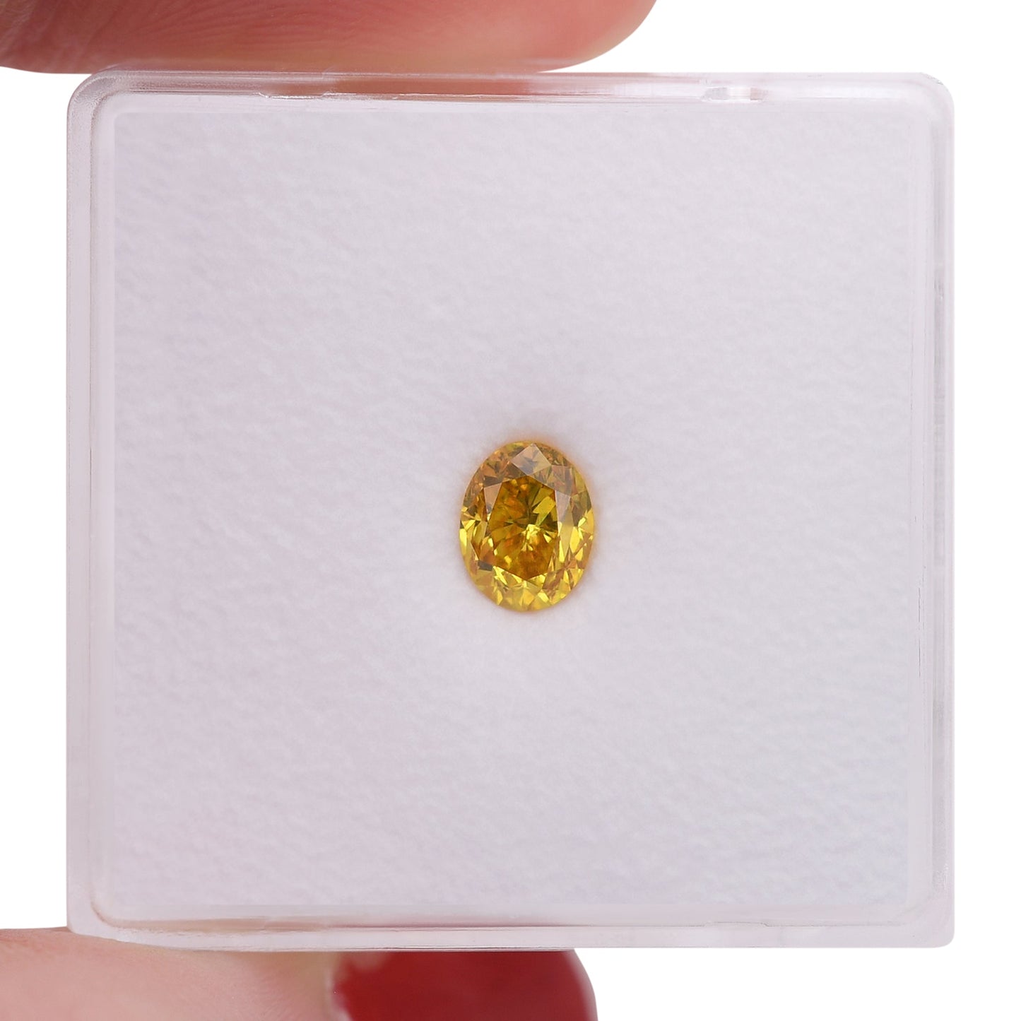 0,53 Karat Fancy Vivid Orange Yellow Ovaler Diamant SI1 GIA