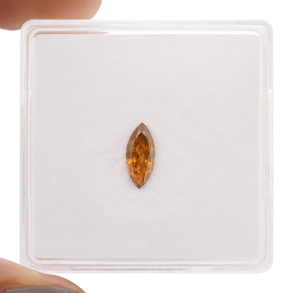 0.29 Carat Fancy Deep Yellowish Orange Marquise Diamond (I1) GIA