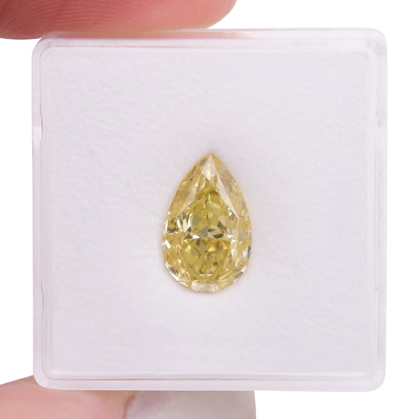 2,39 Karat Fancy Intense Yellow Birnenförmiger Diamant SI1 GIA