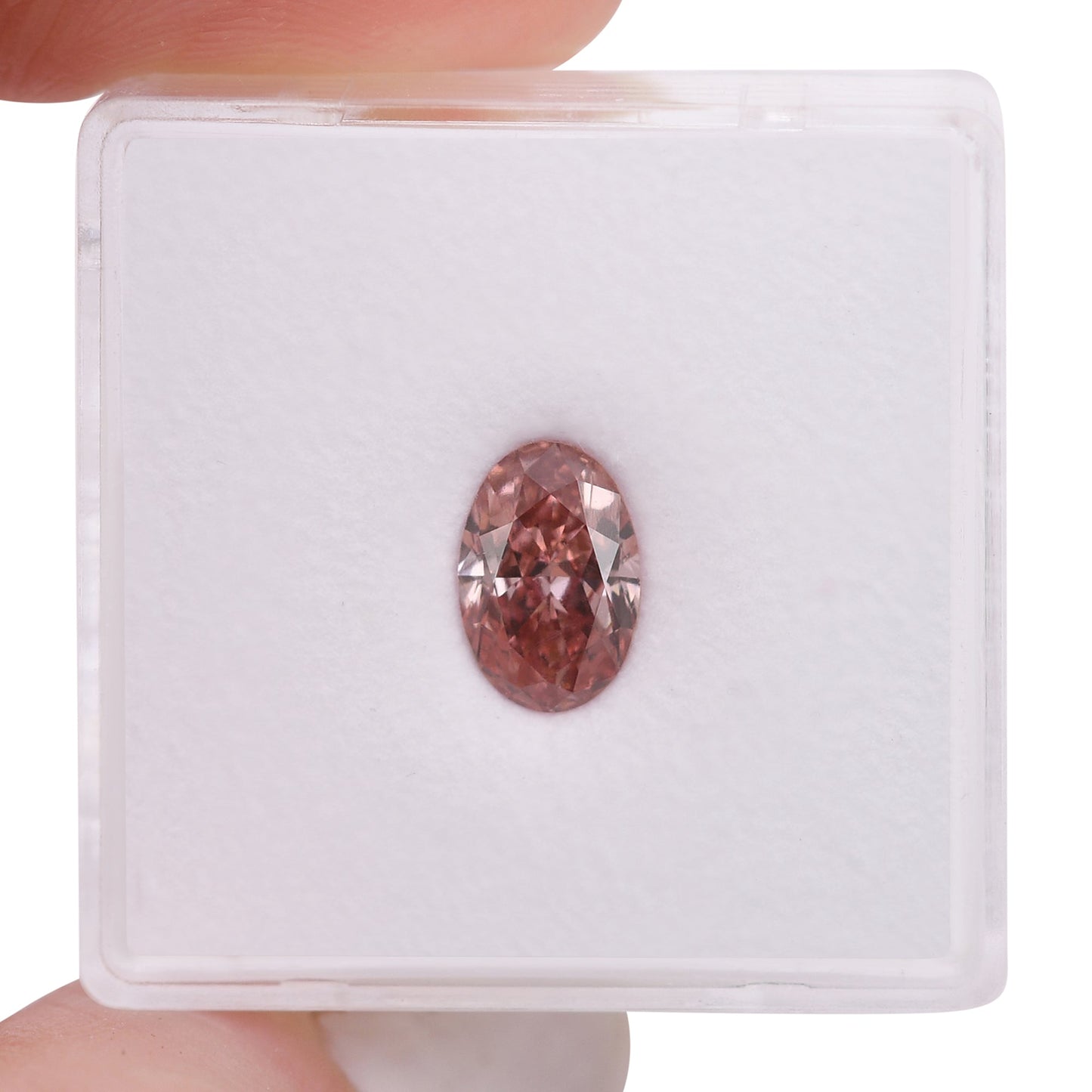 1,01 Karat Fancy Intense Orange Pink Ovaler Diamant SI2 GIA
