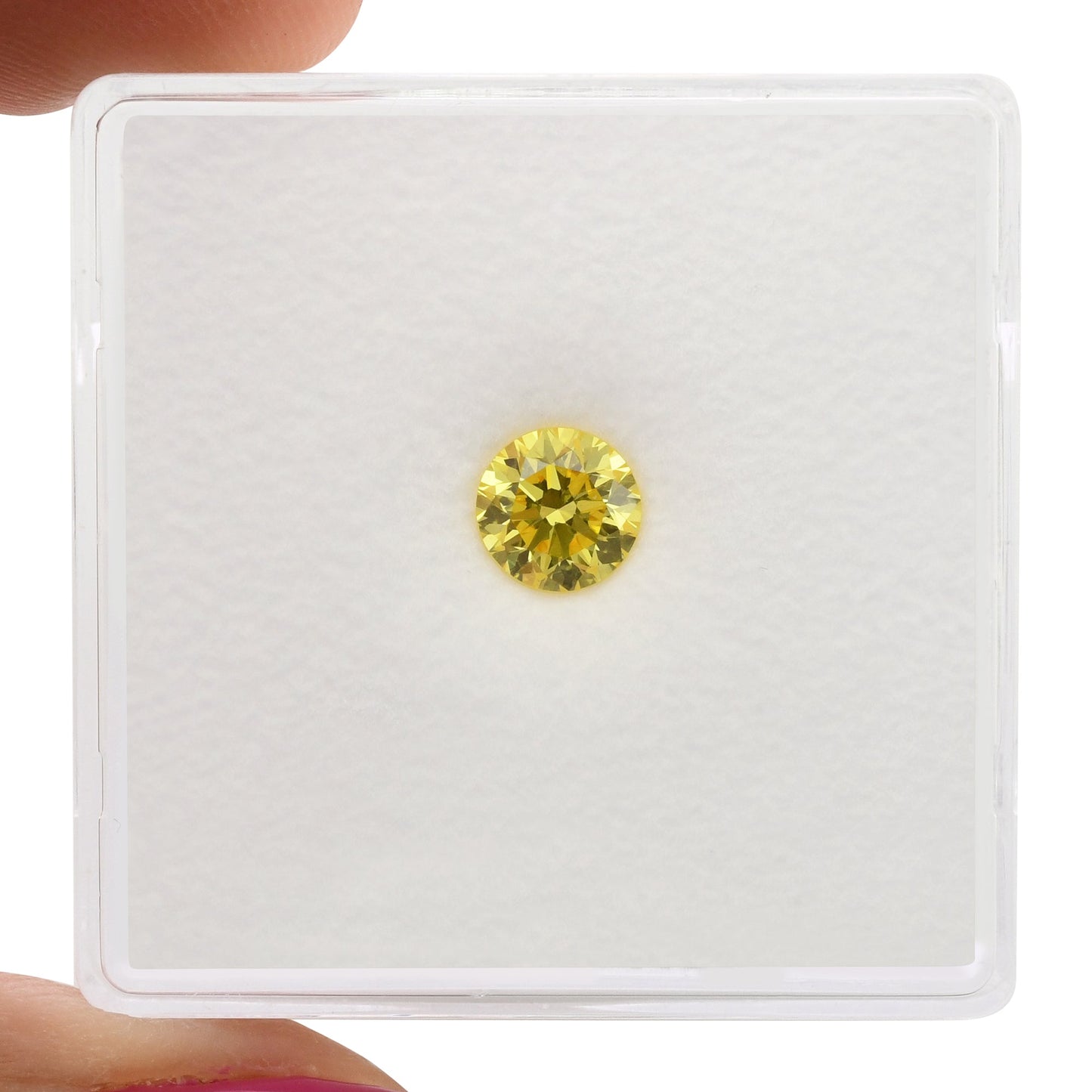 0,47 Karat Fancy Vivid Yellow Brillant, runder Diamant, VS2, GIA