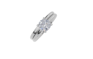 platinum Round 0.75 Carat D/E/F-LG VS/VVS Cathedral Plain 4Pr Diamond Ring