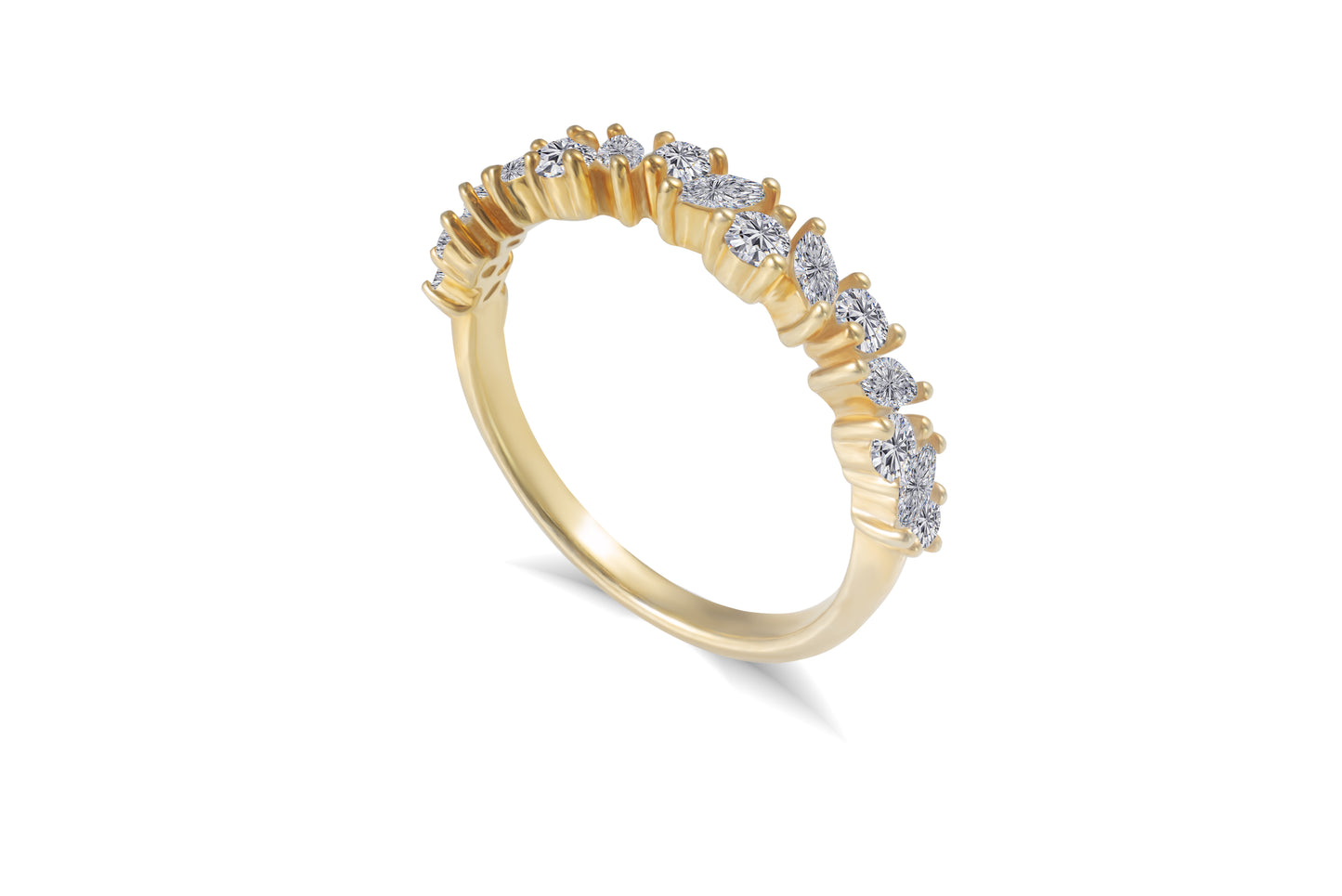 Filigraner Verlobungsring Faye mit ca. 0.60 Karat Diamanten in Pear- und Rundschliff, G/VS-Qualität – erhältlich in München und Augsburg