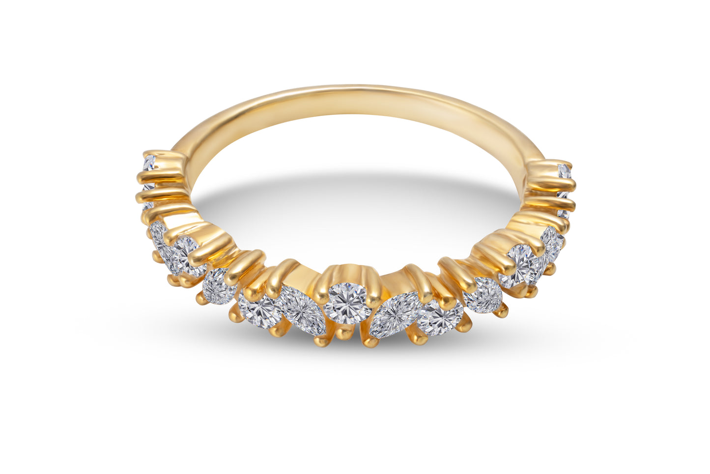 Filigraner Verlobungsring Faye mit ca. 0.60 Karat Diamanten in Pear- und Rundschliff, G/VS-Qualität – erhältlich in München und Augsburg