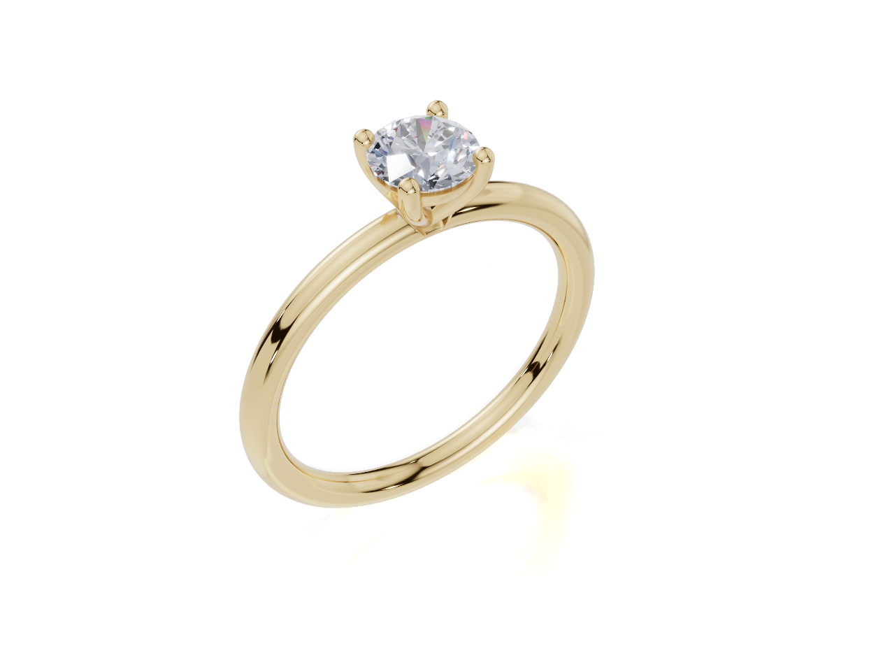 18ct Round 0.30Carat G/H-CC SI Plain Plain 4Pr Diamond Ring