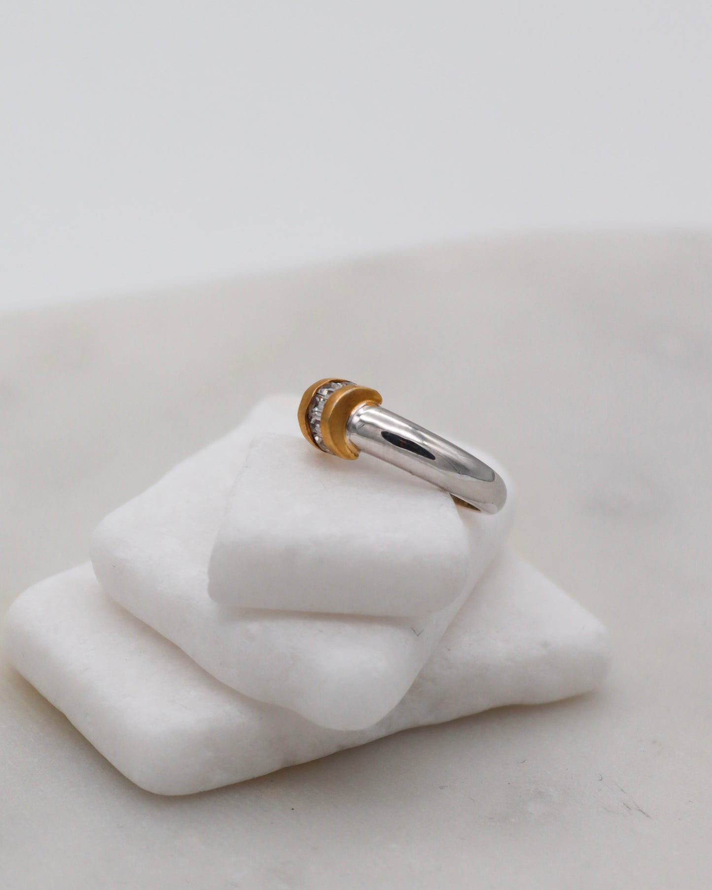 Vintage-Ring Violetta mit Zirkonia im Bicolor-Design aus 750/-Gold