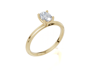 18ct Oval 0.50Carat D/E/F-LG VS/VVS Knife Edge Plain 4Pr Diamond Ring