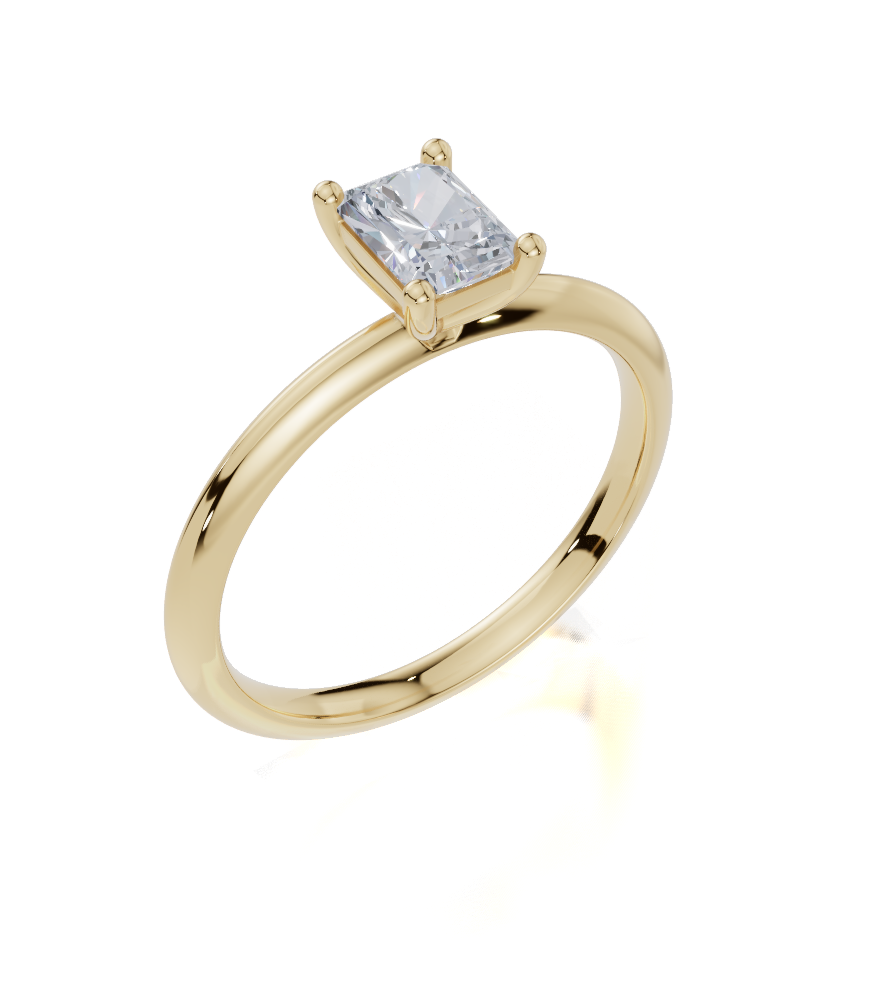 18ct Radiant 0.30Carat G/H-CC SI Knife Edge Plain 4Pr Diamond Ring