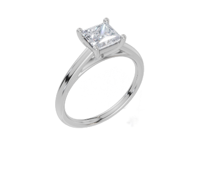 18ct Princess 1.00Carat F/G VS/SI Cathedral Plain 4Pr Diamond Ring