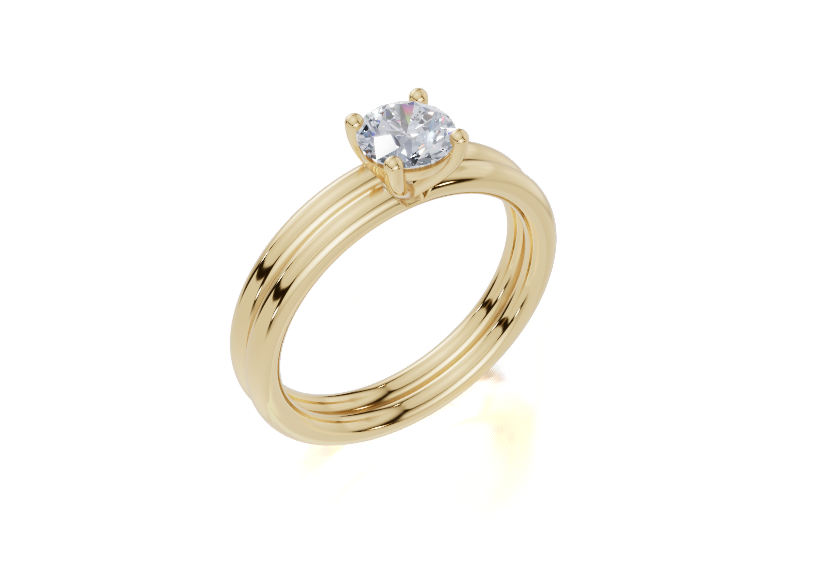 18ct Round 0.30Carat F/G VS/SI Plain Plain 4Pr Diamond Ring