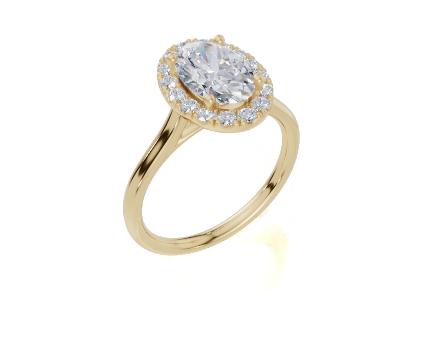 18ct Oval 1.50Carat D/E/F-LG VS/VVS Cathedral Plain Single Halo Diamond Ring