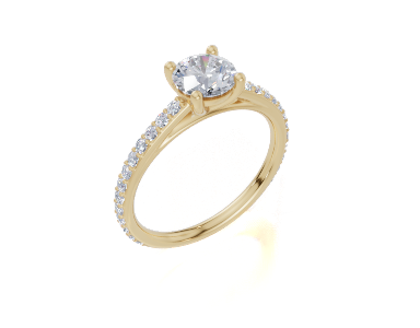 18ct Round 0.75Carat G/H-CC SI Cathedral Plate Prong 4Pr Diamond Ring